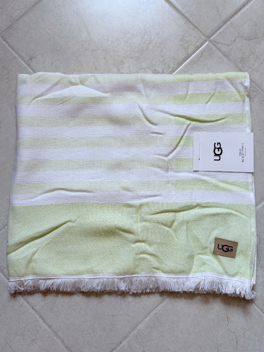 UGG Visay Striped Beach Towel 40"x72" in Anemone